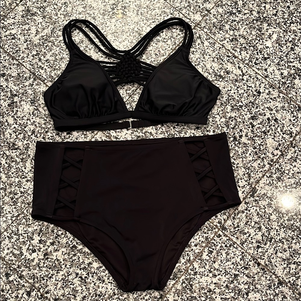 Black Strappy Bikini Set